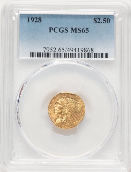 1928 $2 1/2 65 PCGS