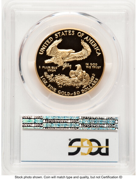 1988-W Proof Gold Eagle 1 oz Blue Gradient 70 PCGS