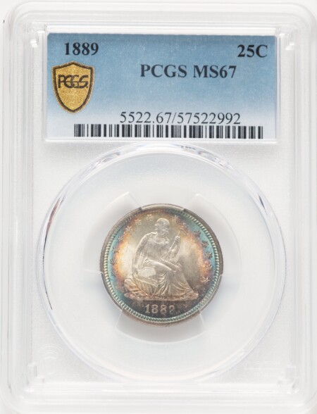 1889 25C PCGS Secure 67 PCGS