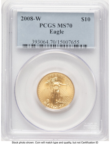 2008-W Burnished Gold Eagle 1/4 oz Blue Label 70 PCGS