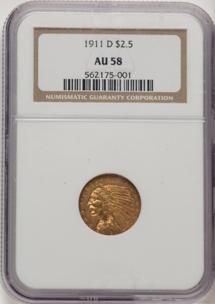 1911-D $2 1/2 58 NGC