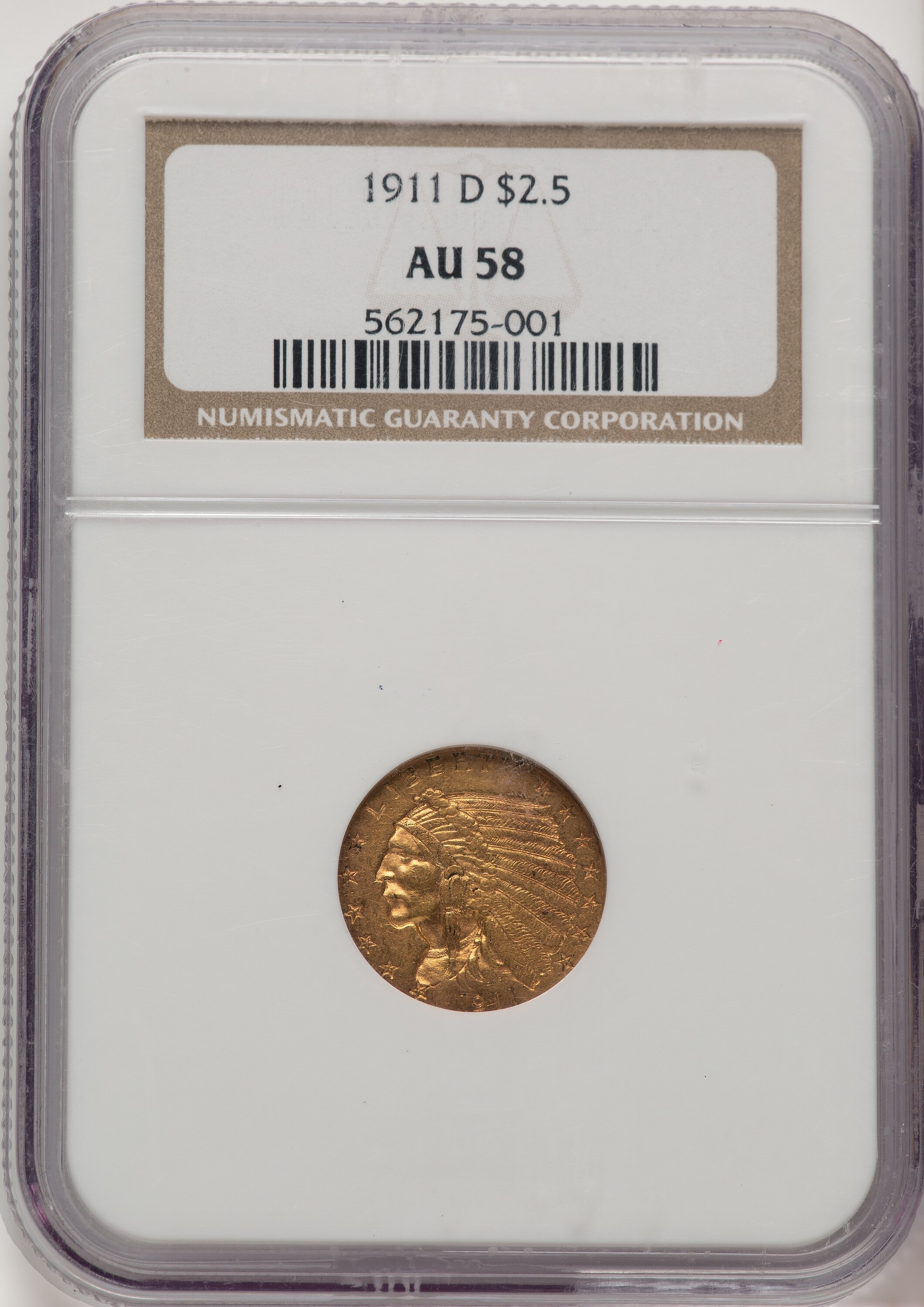 1911-D $2 1/2 58 NGC