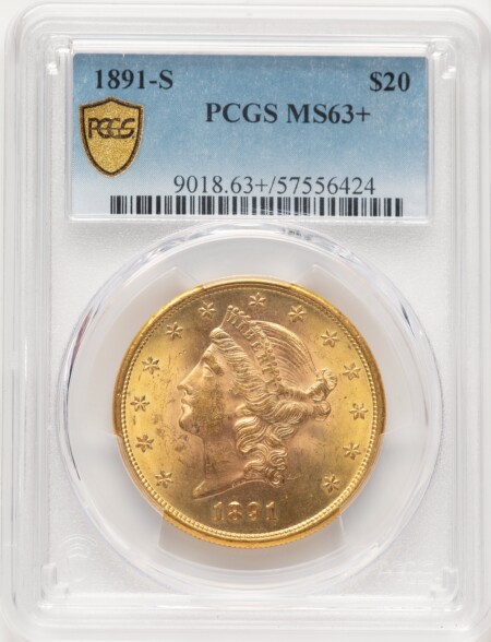 1891-S $20 PCGS Secure PCGS Plus 63 PCGS