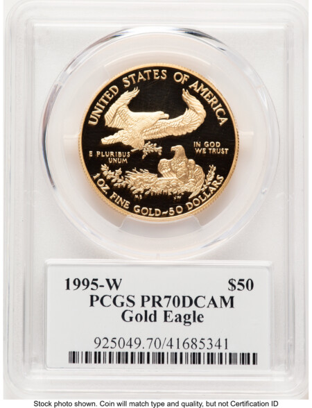 1995-W Proof Gold Eagle 1 oz David Hall 70 PCGS