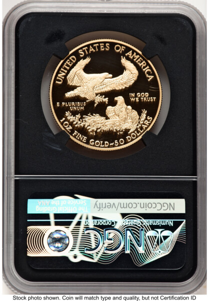 2021-W Type 1 Proof Gold Eagle 1 oz FDI John Mercanti Blk Core 70 NGC