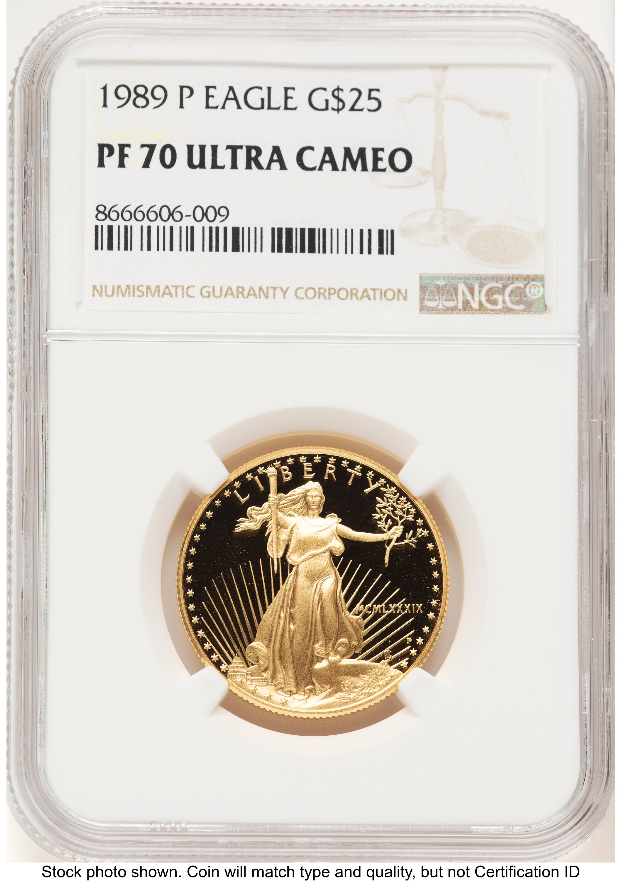 1989-P Proof Gold Eagle 1/2 oz Brown Label 70 NGC