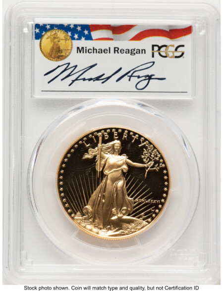 1986-W Proof Gold Eagle 1 oz Reagan Legacy Series Michael Reagan 70 PCGS