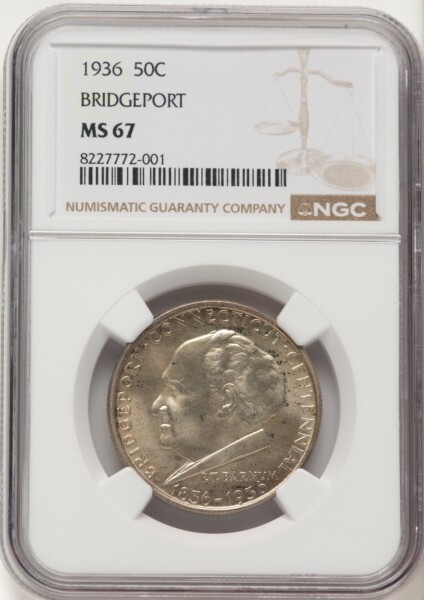 1936 50C Bridgeport, MS 67 NGC