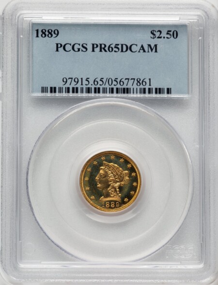 1889 $2 1/2, DC 65 PCGS