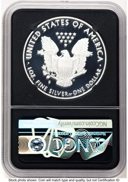 2020-S Proof Silver Eagle 1 oz FDI Ed Moy Blk Core 70 NGC