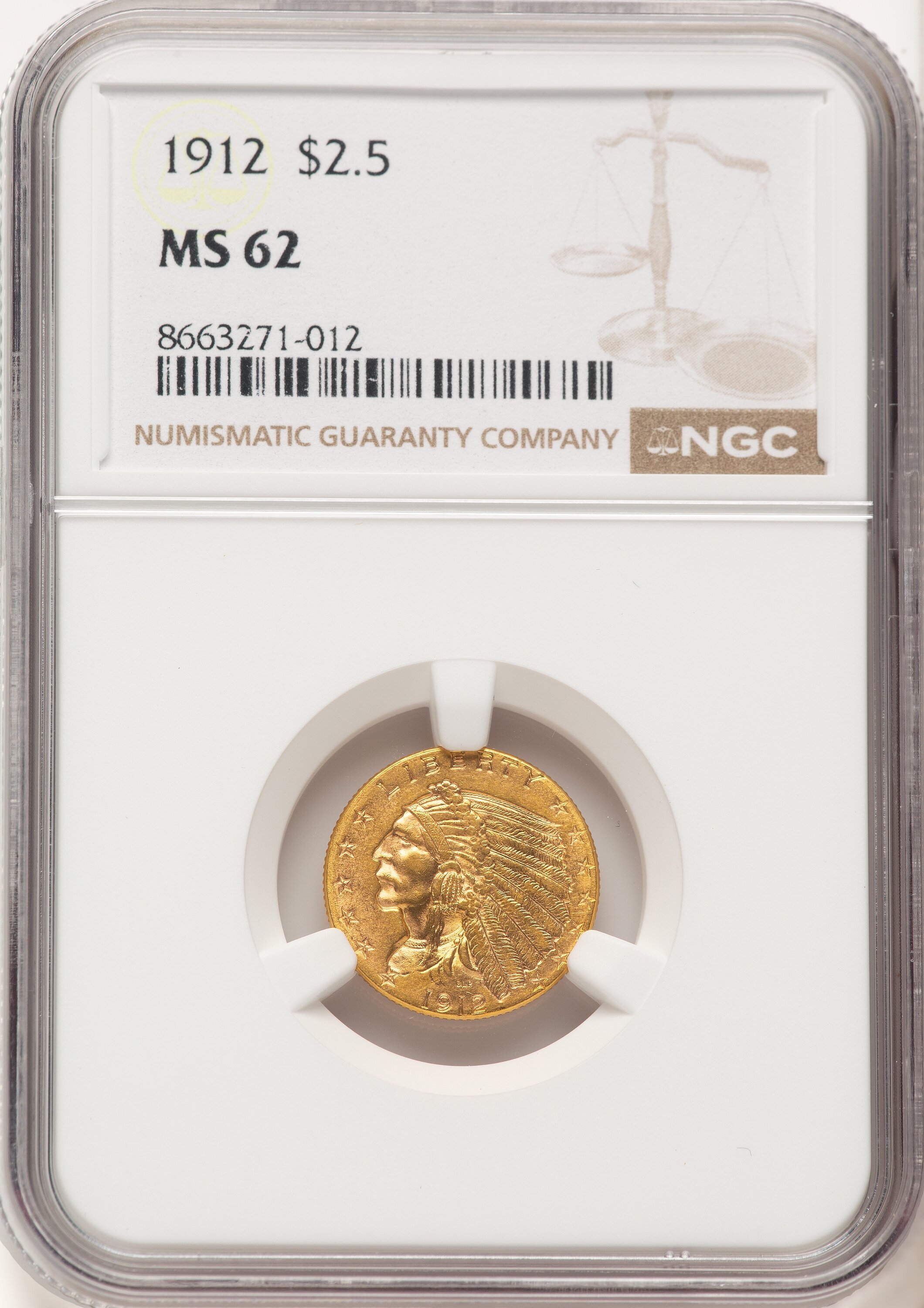 1912 $2 1/2 62 NGC