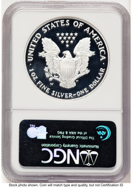 2007-W Proof Silver Eagle 1 oz Brown Label 70 NGC