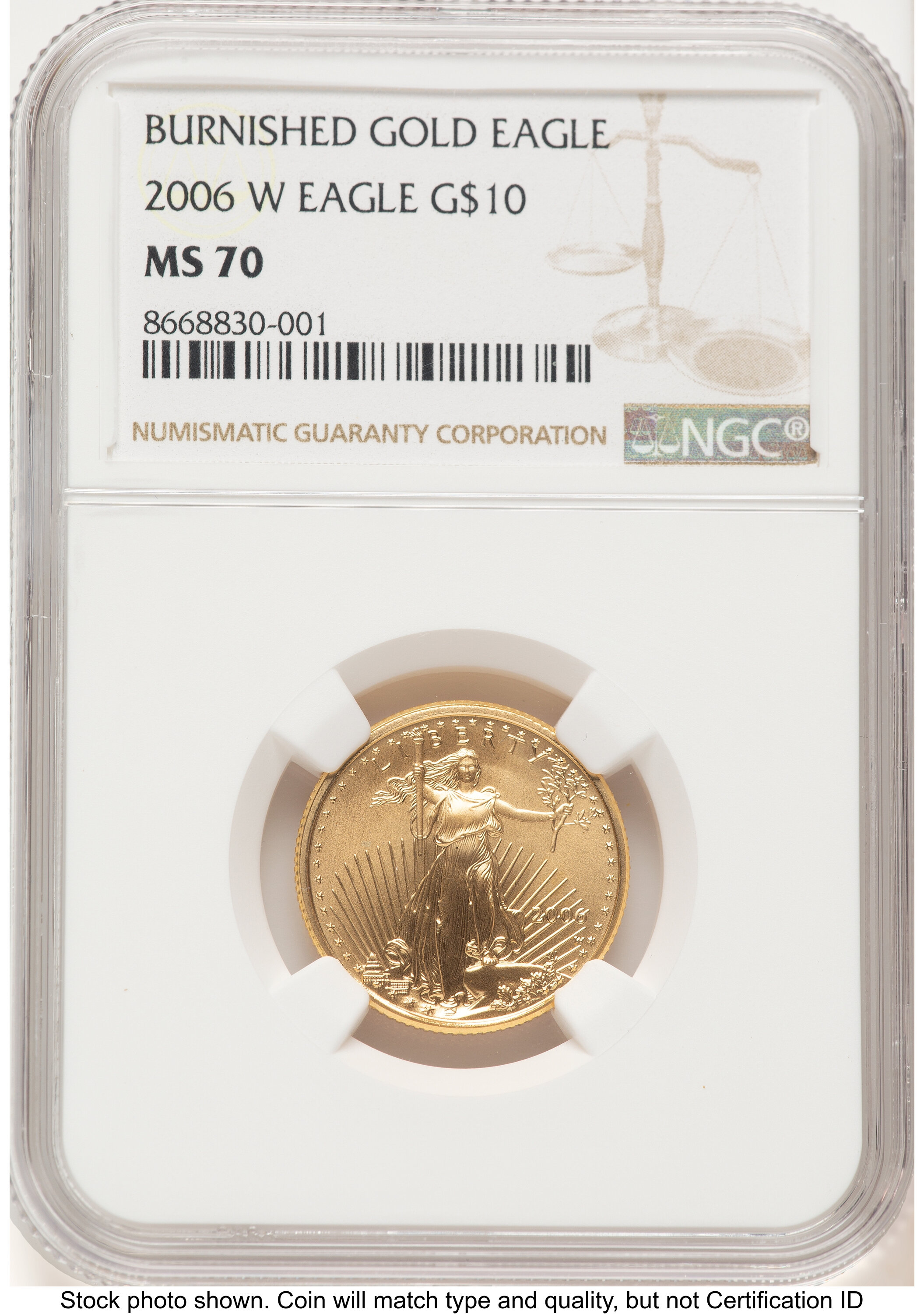 2006-W Burnished Gold Eagle 1/4 oz 0.25 oz Brown Label 70 NGC