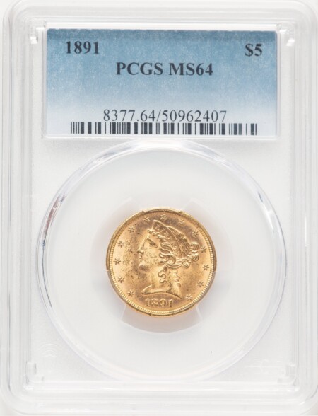 1891 $5 64 PCGS