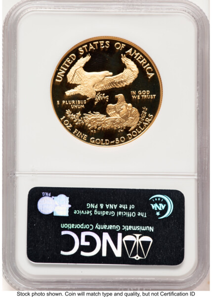 1988-W Proof Gold Eagle 1 oz Brown Label 70 NGC