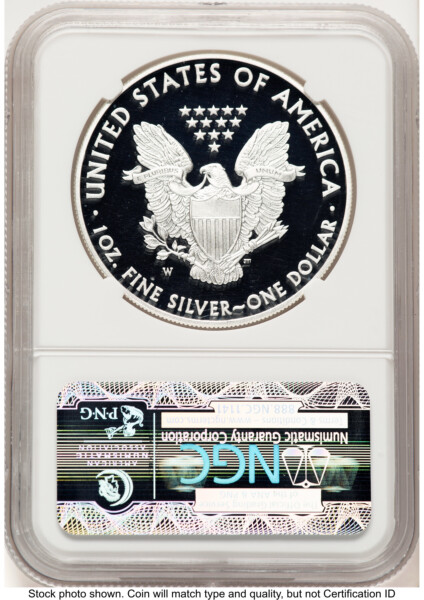 2014-W Proof Silver Eagle 1 oz FR Eagle Label 70 NGC