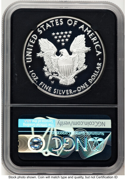 2020-W Proof Silver Eagle 1 oz FDI John Mercanti Denver Blk Core 70 NGC