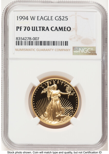 1994-W Proof Gold Eagle 1/2 oz Brown Label 70 NGC