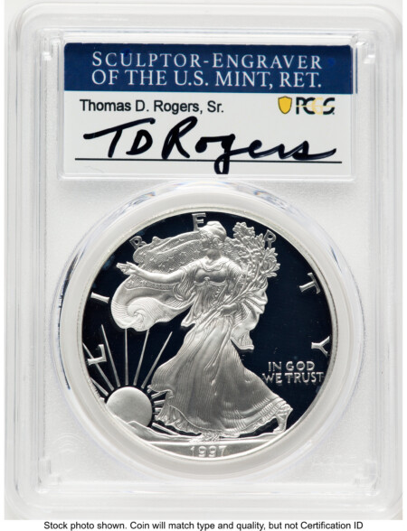 1997-P Proof Silver Eagle 1 oz TD Rogers 70 PCGS