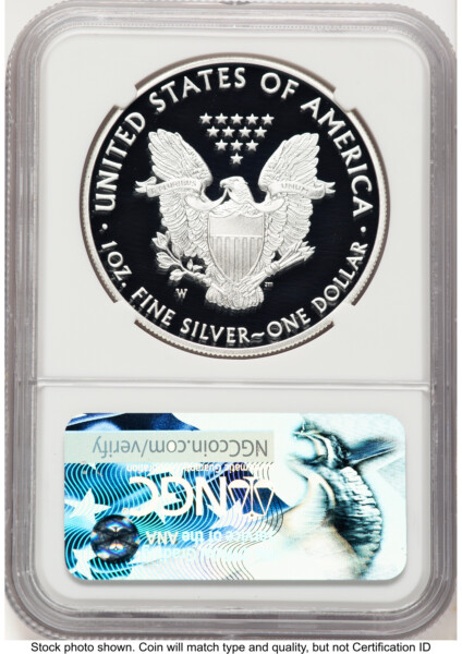 2017-W Proof Silver Eagle 1 oz John Mercanti Denver ANA 2017 Label 70 NGC
