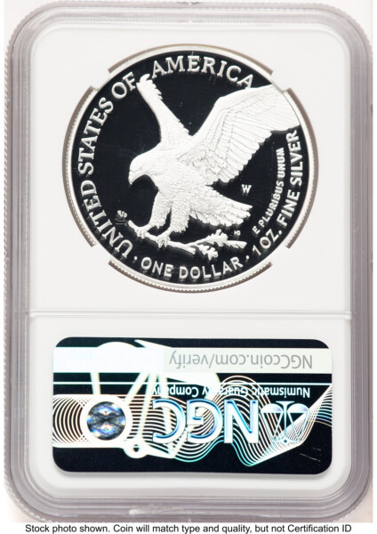 2023-W Proof Silver Eagle 1 oz ER Blue 70 NGC