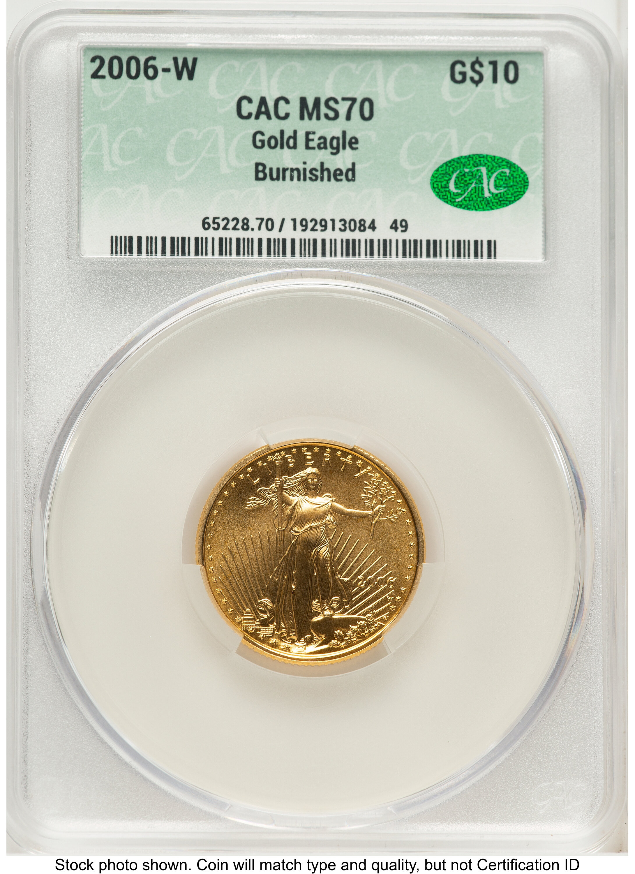 2006-W Burnished Gold Eagle 1/4 oz Non Designation 70 CACG