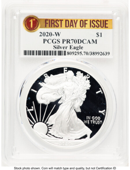 2020-W Proof Silver Eagle 1 oz FDI 1ST 70 PCGS