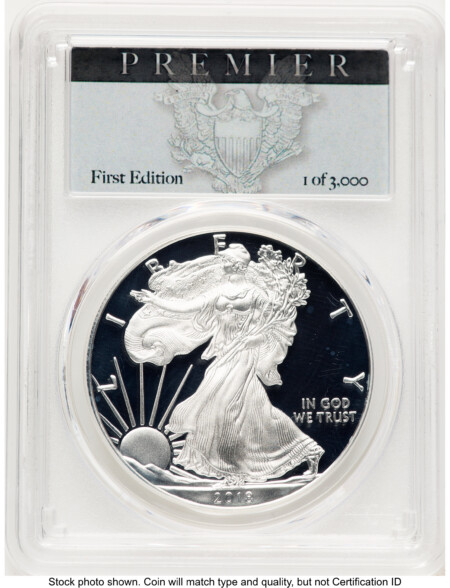 2018-W Proof Silver Eagle 1 oz Premier Label 70 PCGS