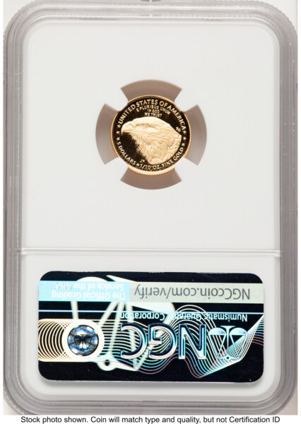 2021-W Type 2 Proof Gold Eagle 1/10 oz FDI Jennie Norris 70 NGC