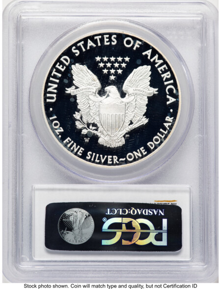 2014-W Proof Silver Eagle 1 oz Blue Gradient 70 PCGS