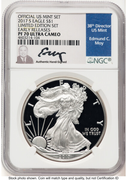 2017-S Proof Silver Eagle Limited Edition Proof Set 1 oz ER Ed Moy 70 NGC