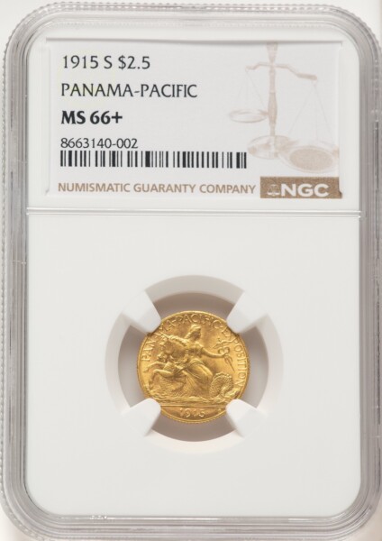 1915-S $2 1/2 Panama-Pacific Quarter Eagle NGC Plus 66 NGC