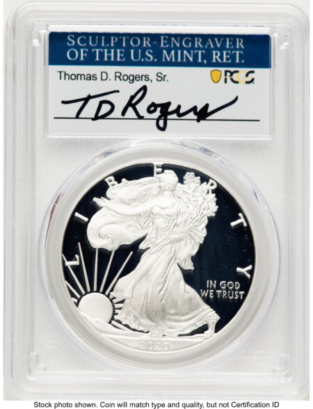 2020-S Proof Silver Eagle 1 oz TD Rogers 70 PCGS