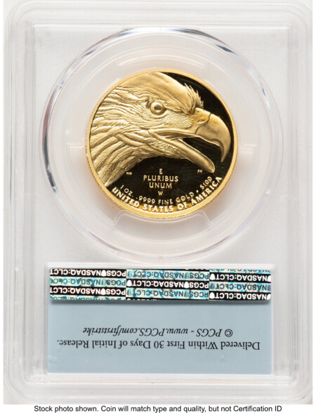 2021-W G$100 American Liberty High Relief, DC FS Flag 69 PCGS