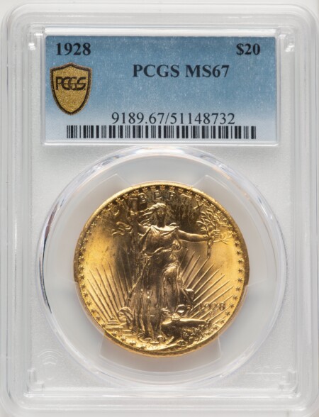 1928 $20 PCGS Secure 67 PCGS