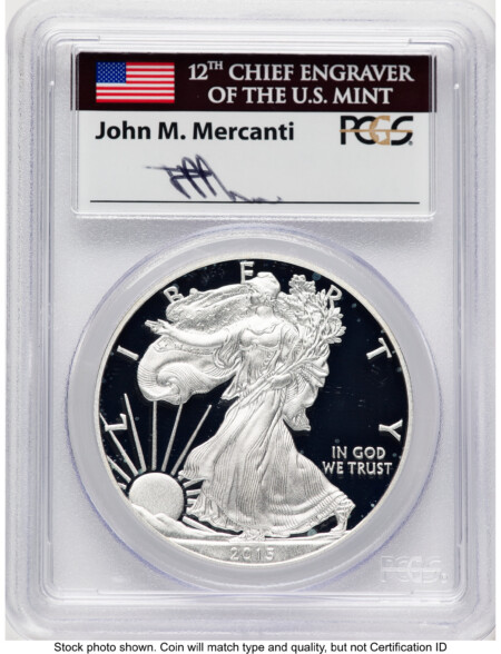 2015-W Proof Silver Eagle 1 oz FDI John Mercanti Florida FUN 70 PCGS