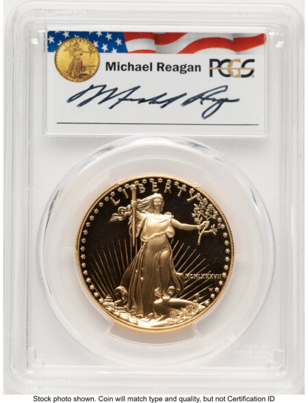 1987-W Proof Gold Eagle 1 oz Reagan Legacy Series Michael Reagan 70 PCGS