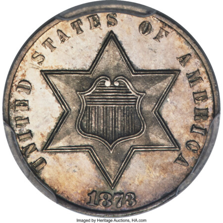 1873 3CS, CA CAC PCGS Secure 64 PCGS