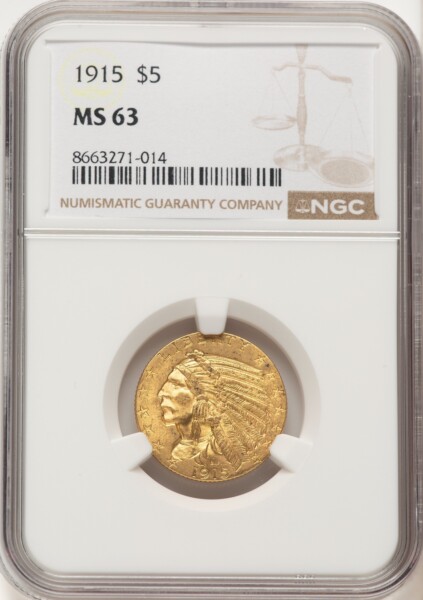 1915 $5 63 NGC