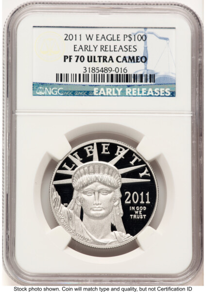 2011-W Proof Platinum Eagle 1 oz ER Blue 70 NGC
