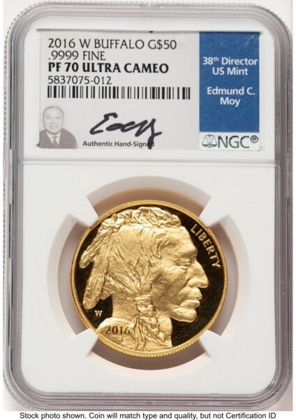 2016-W Proof Gold Buffalo 1 oz Ed Moy 70 NGC