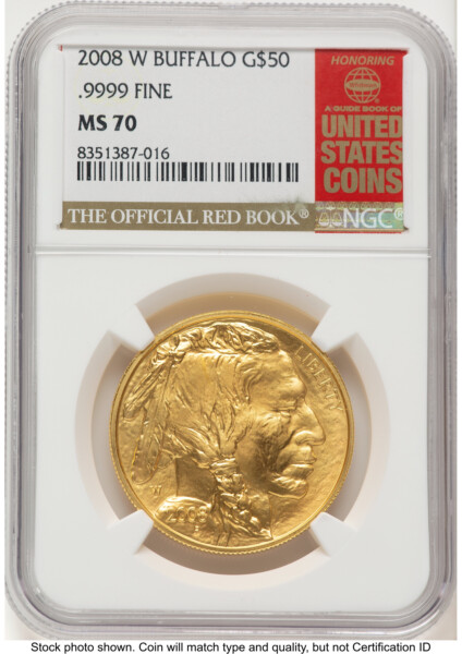2008-W Burnished Gold Buffalo 1 oz Red Book 70 NGC