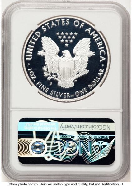 2018-S Proof Silver Eagle 1 oz ER Blue 70 NGC