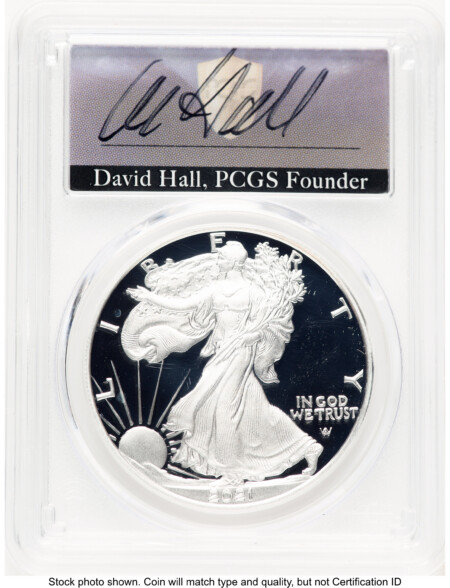 2021-W TY2 Proof Silver Eagle 1 oz David Hall 70 PCGS