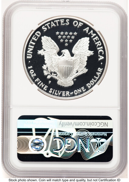 1994-P Proof Silver Eagle 1 oz Brown Label 70 NGC