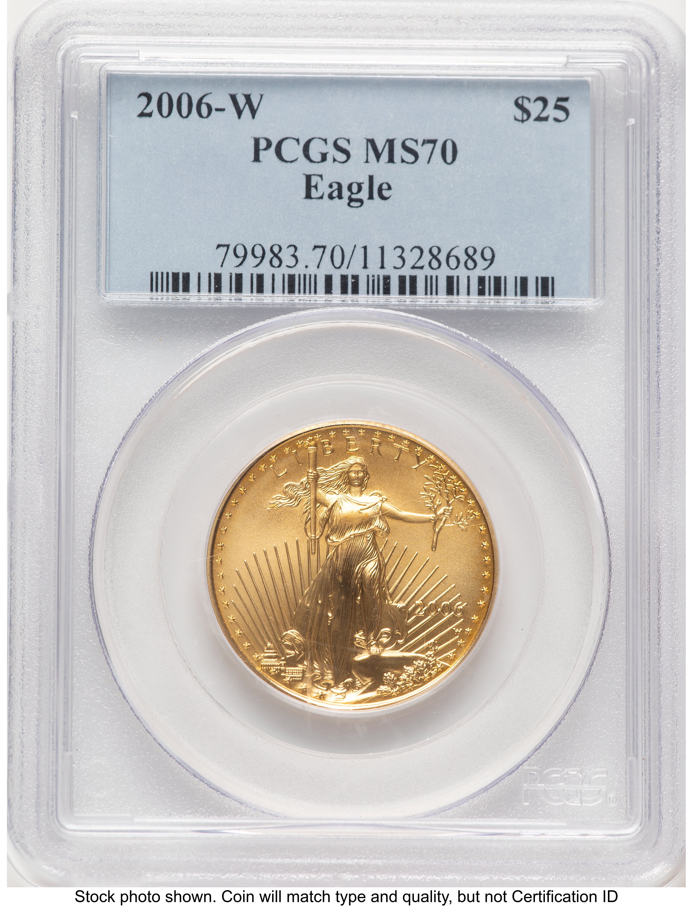 2006-W Burnished Gold Eagle 1/2 oz Blue Label 70 PCGS