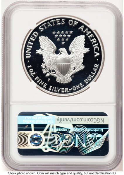 1998-P Proof Silver Eagle 1 oz Brown Label 70 NGC