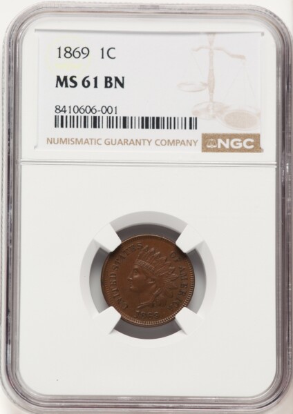1869 1C, MS, BN 61 NGC