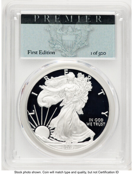2019-W Proof Silver Eagle 1 oz Premier Label 70 PCGS
