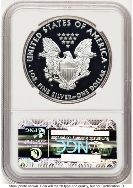 2010-W Proof Silver Eagle 1 oz ER Blue 70 NGC